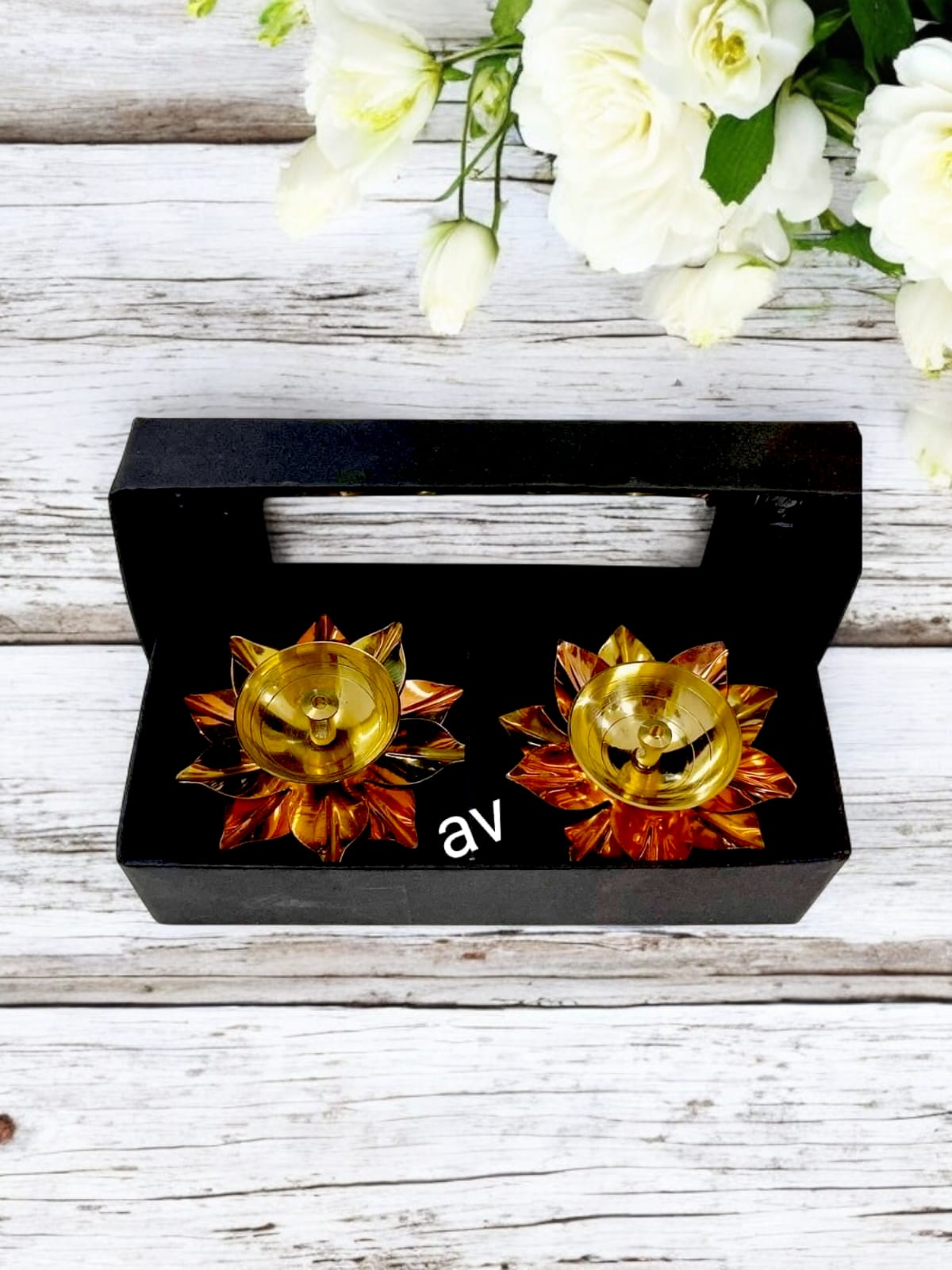 Brass Diyas Set Of 2 Pcs With Display Box Packing