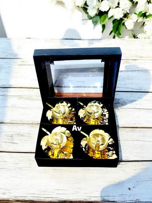 Brass Diyas Set Of 4 Pcs With Display Box Packing