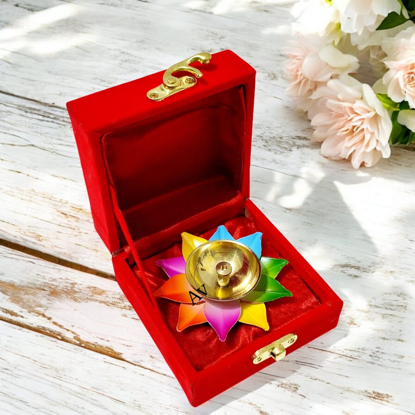 Brass Iron Diyas With Velvet Box Packing ( 3 Inches)