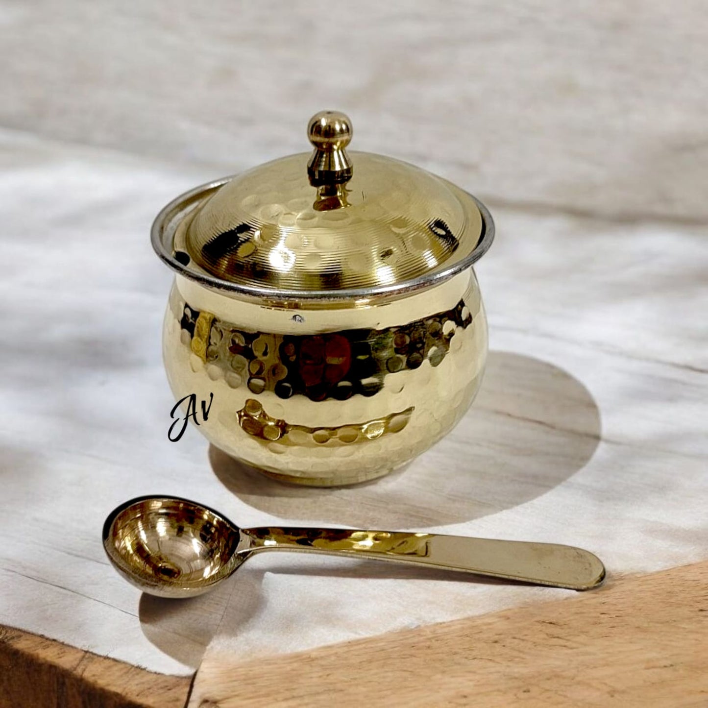 Brass Ghee/Oil Pot With Kalai Inside(Tin Coating)