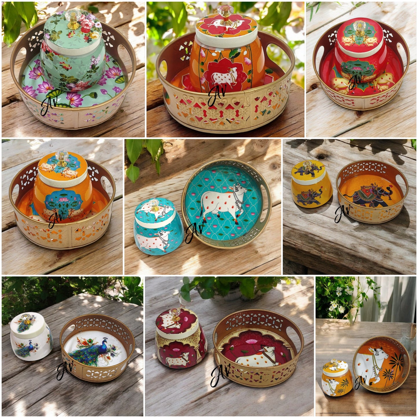 Round Tray With One Jar