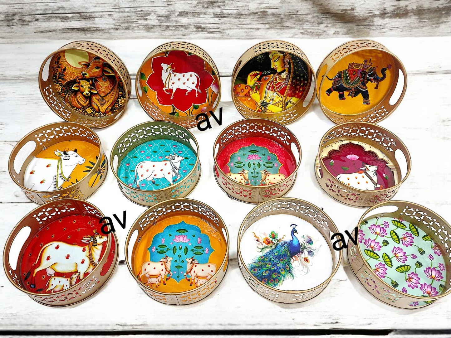Pichwai Round Tray 6 Inch