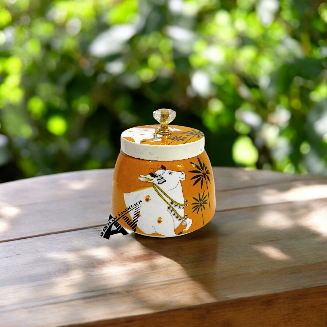 Enemal Work Pichwai Jars
