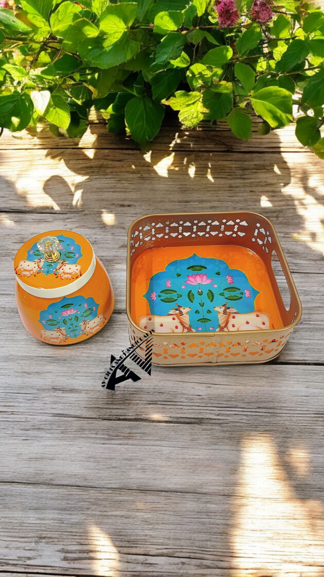 Square Tray With One Jar