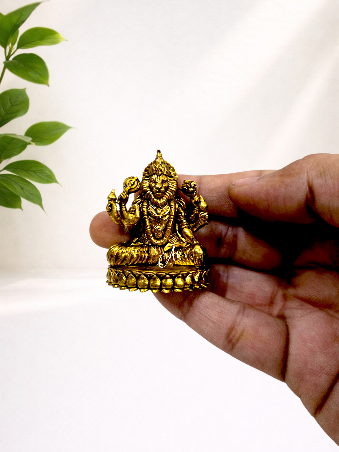 Brass Wax Casting Narasimha Idol – 1.5 Inch