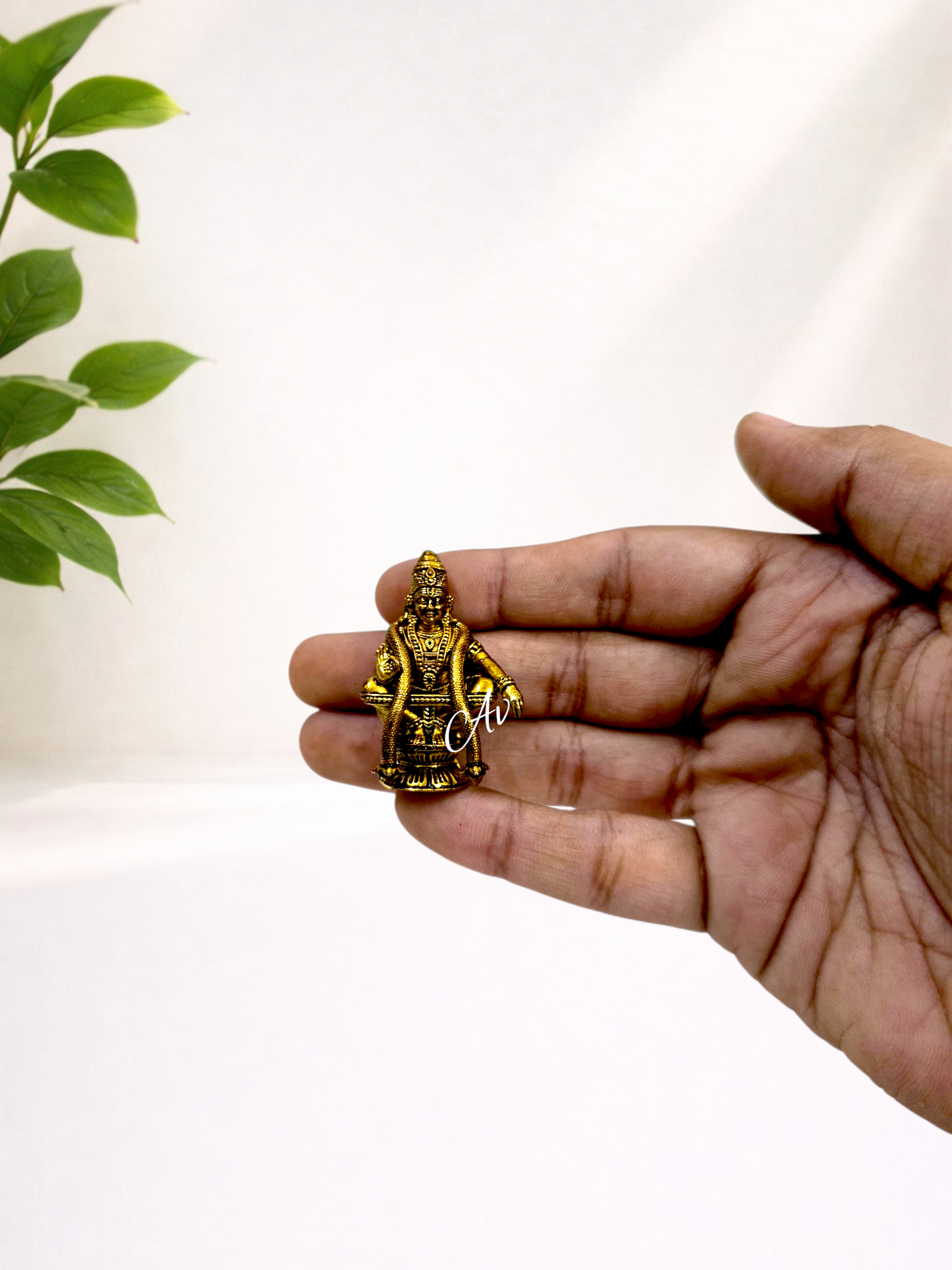 Brass Ayyappa Miniature Idol 1.5 Inch | Premium Wax Casting | Pooja & Home Décor Statue