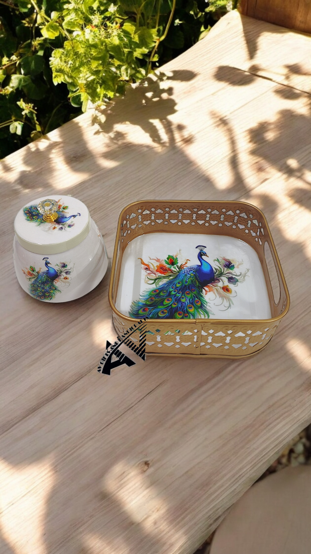 Square Tray With One Jar