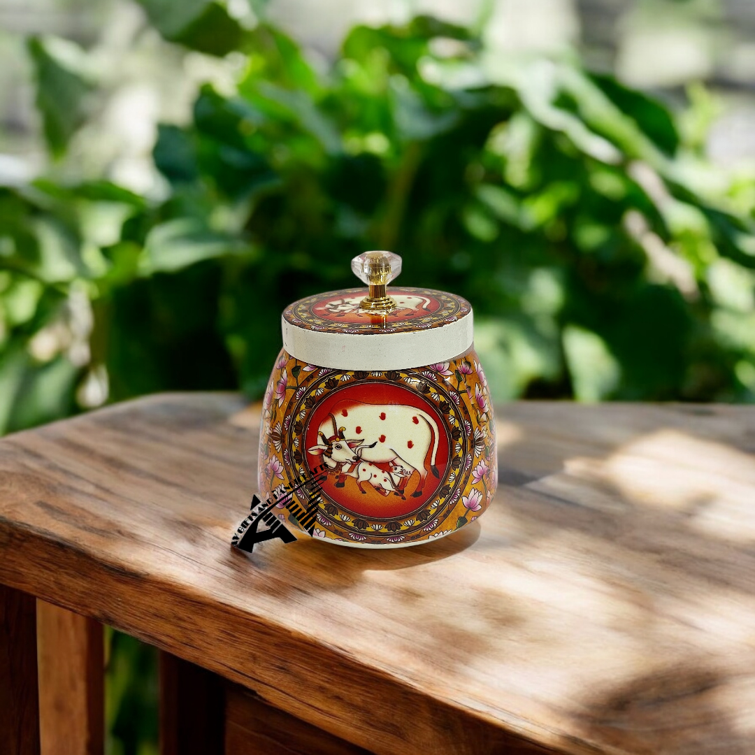 Enemal Work Pichwai Jars