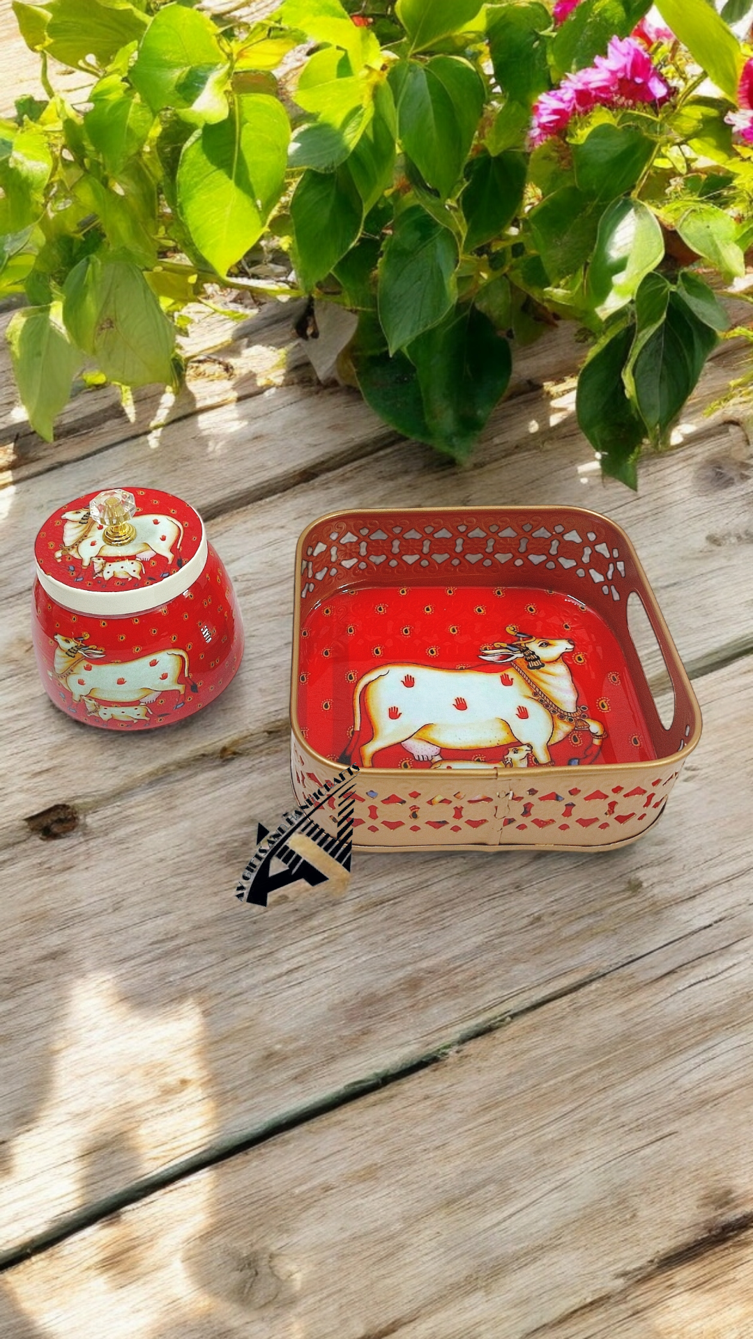 Square Tray With One Jar