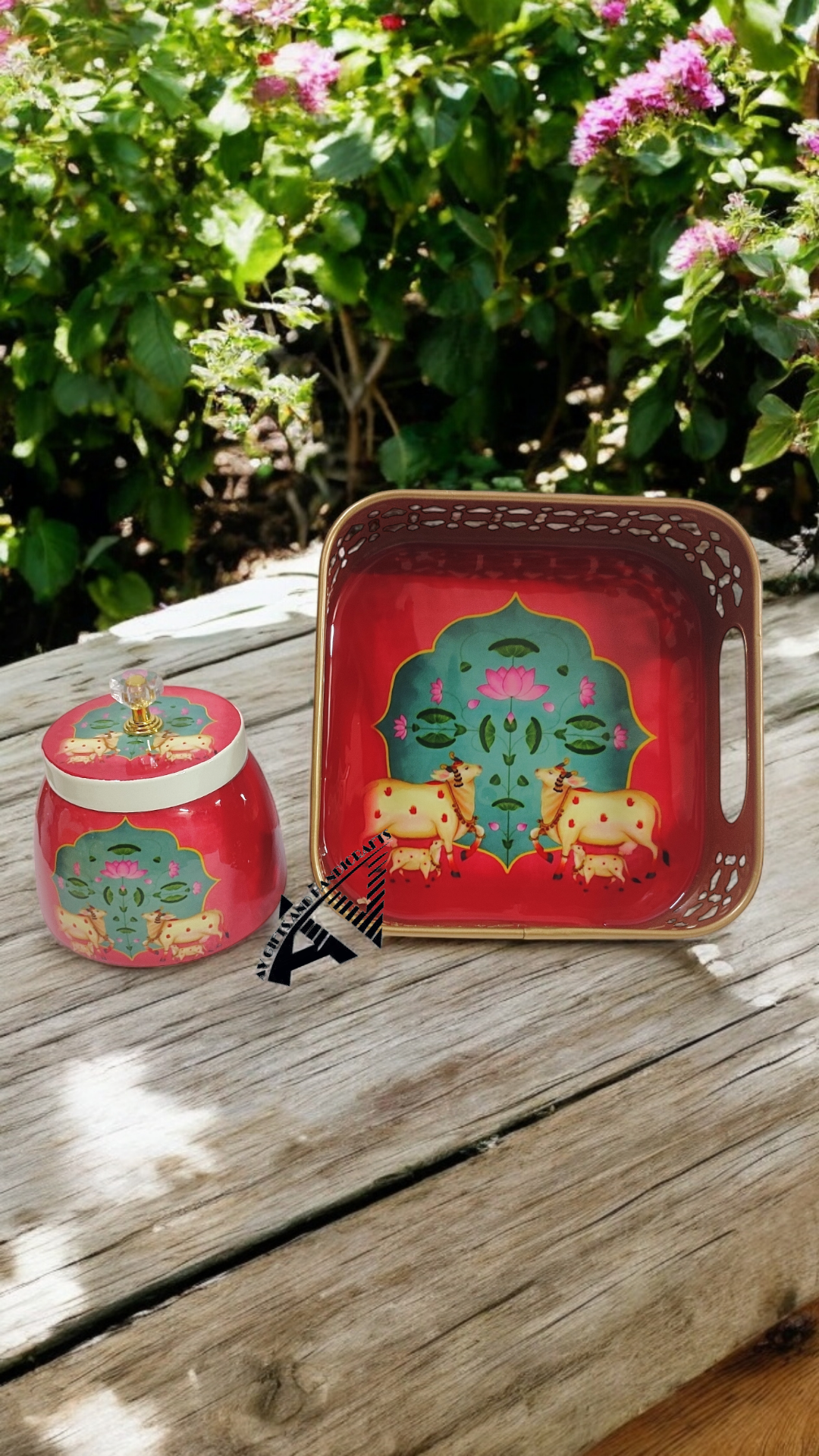 Square Tray With One Jar