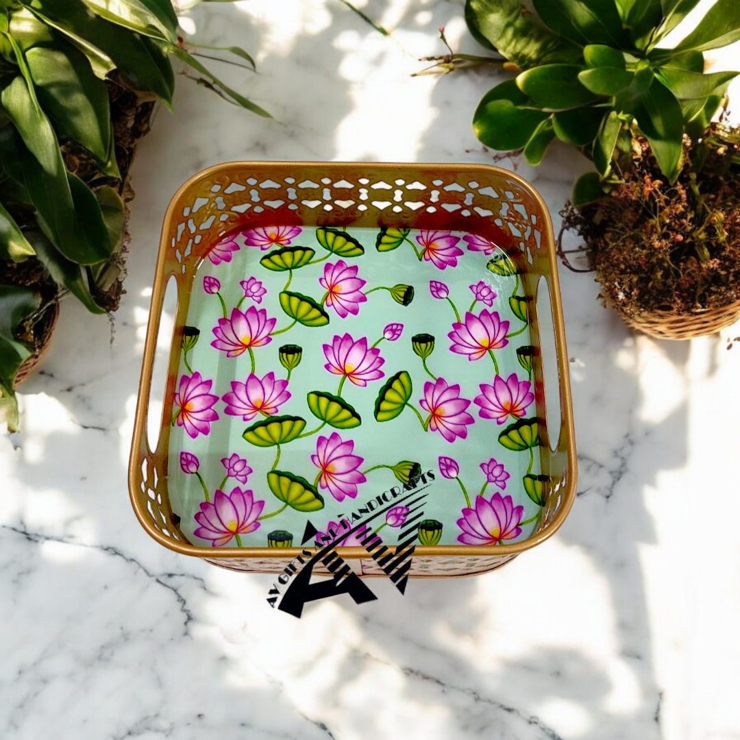 Pichwai Square Tray 6 Inch