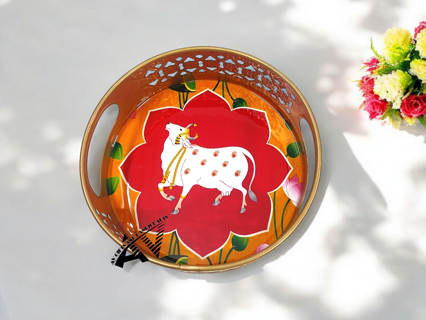 Pichwai Round Tray 6 Inch
