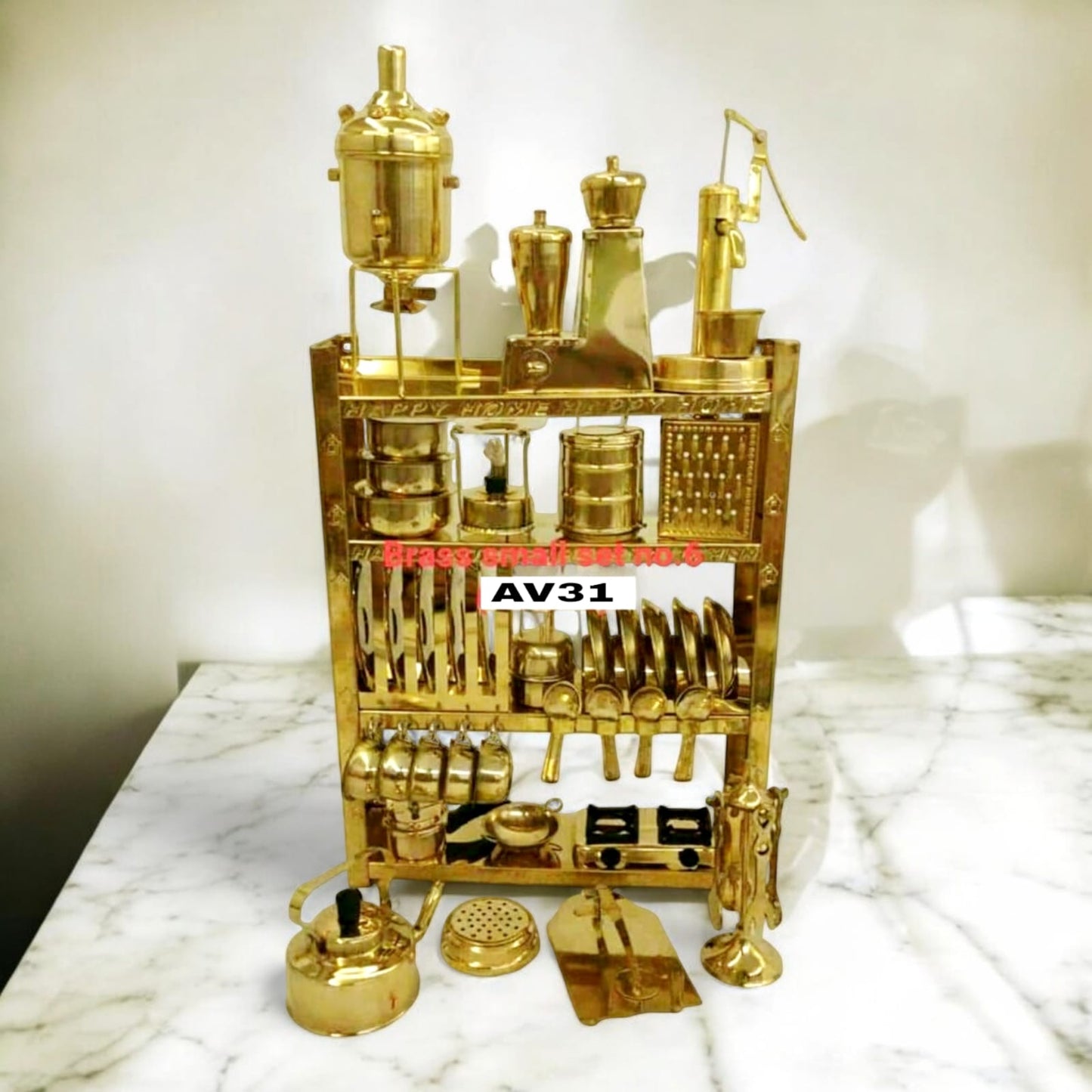Brass Miniature Kitchen Set/Pretend Kitchen Toy Set/Miniature Kitchen Play Set AV 31