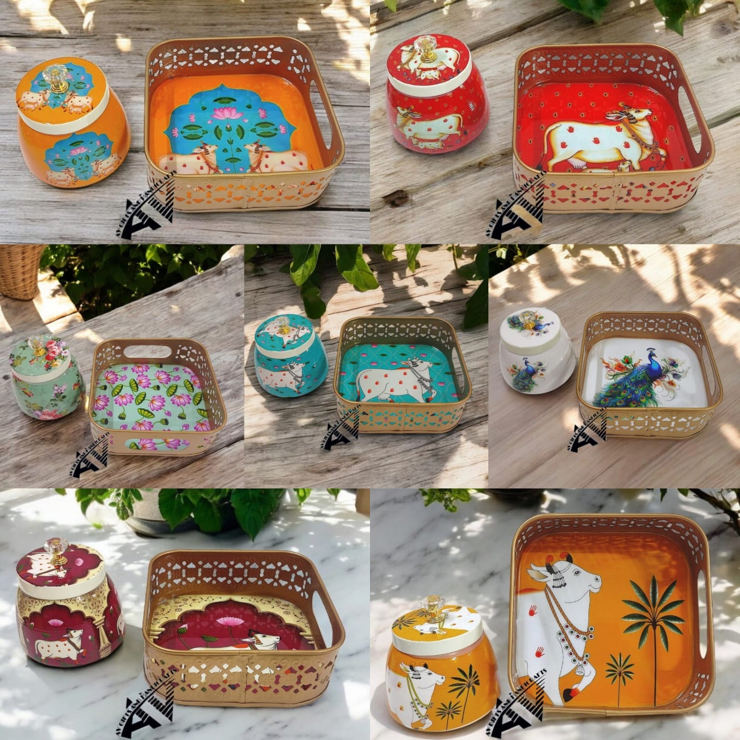 Square Tray With One Jar