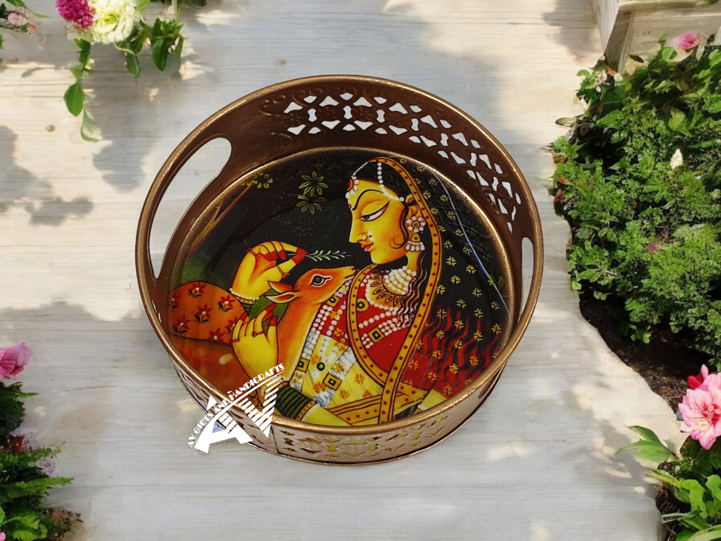 Pichwai Round Tray 6 Inch