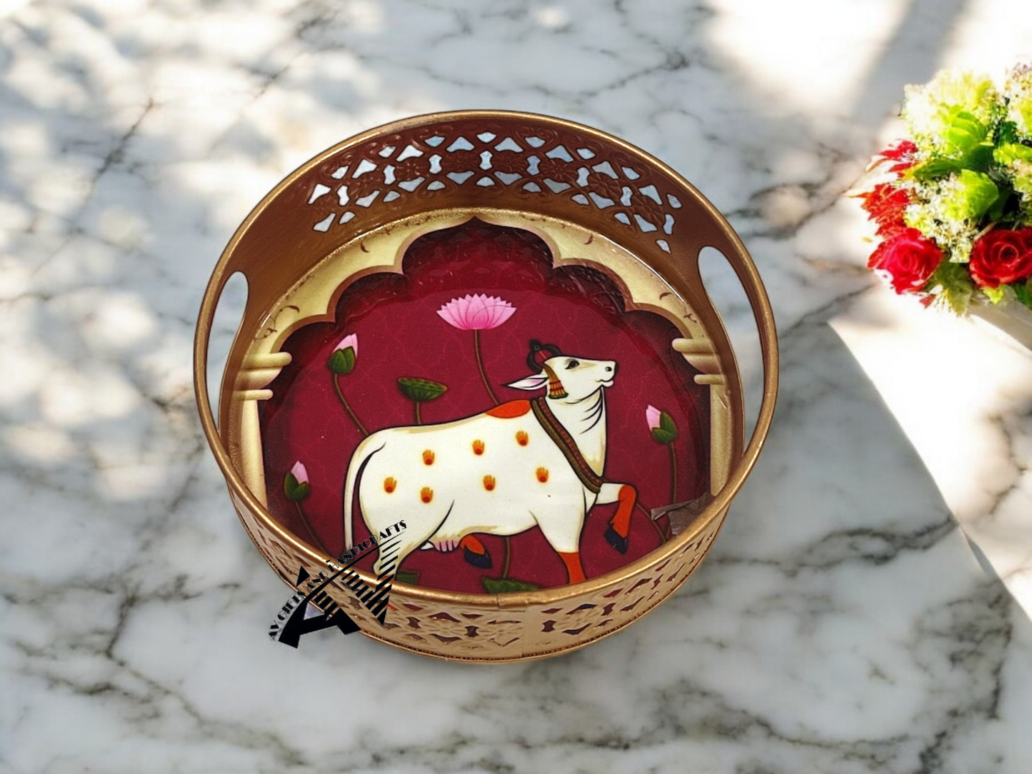 Pichwai Round Tray 6 Inch