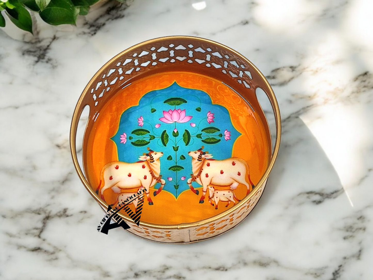 Pichwai Round Tray 6 Inch