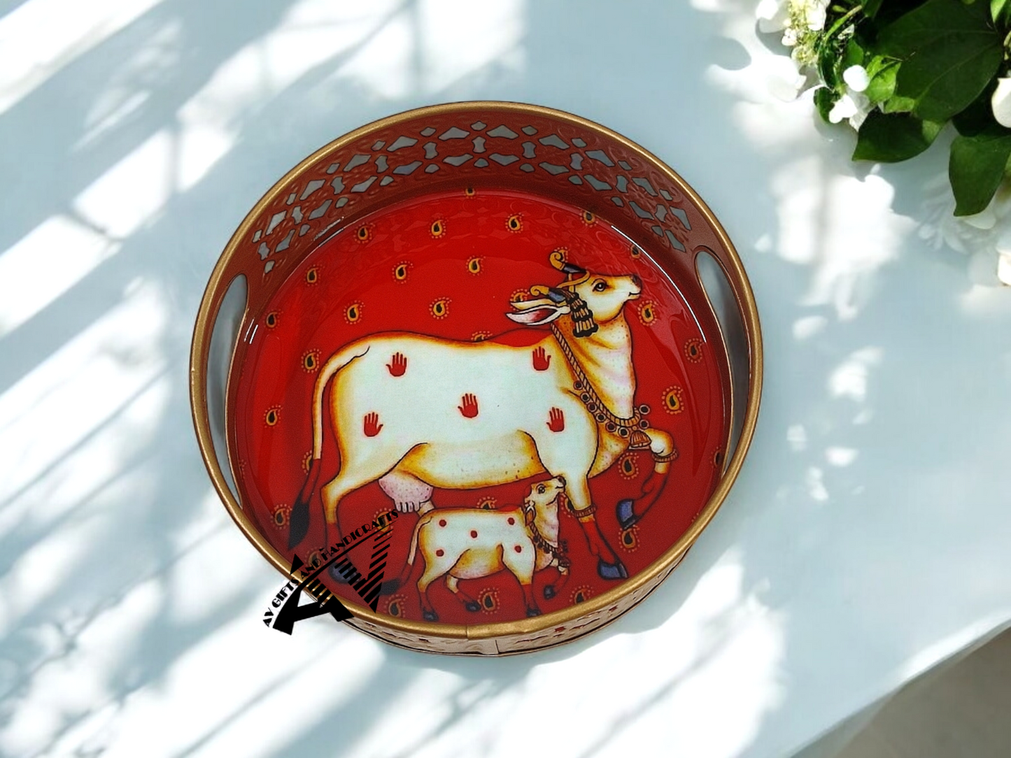 Pichwai Round Tray 6 Inch