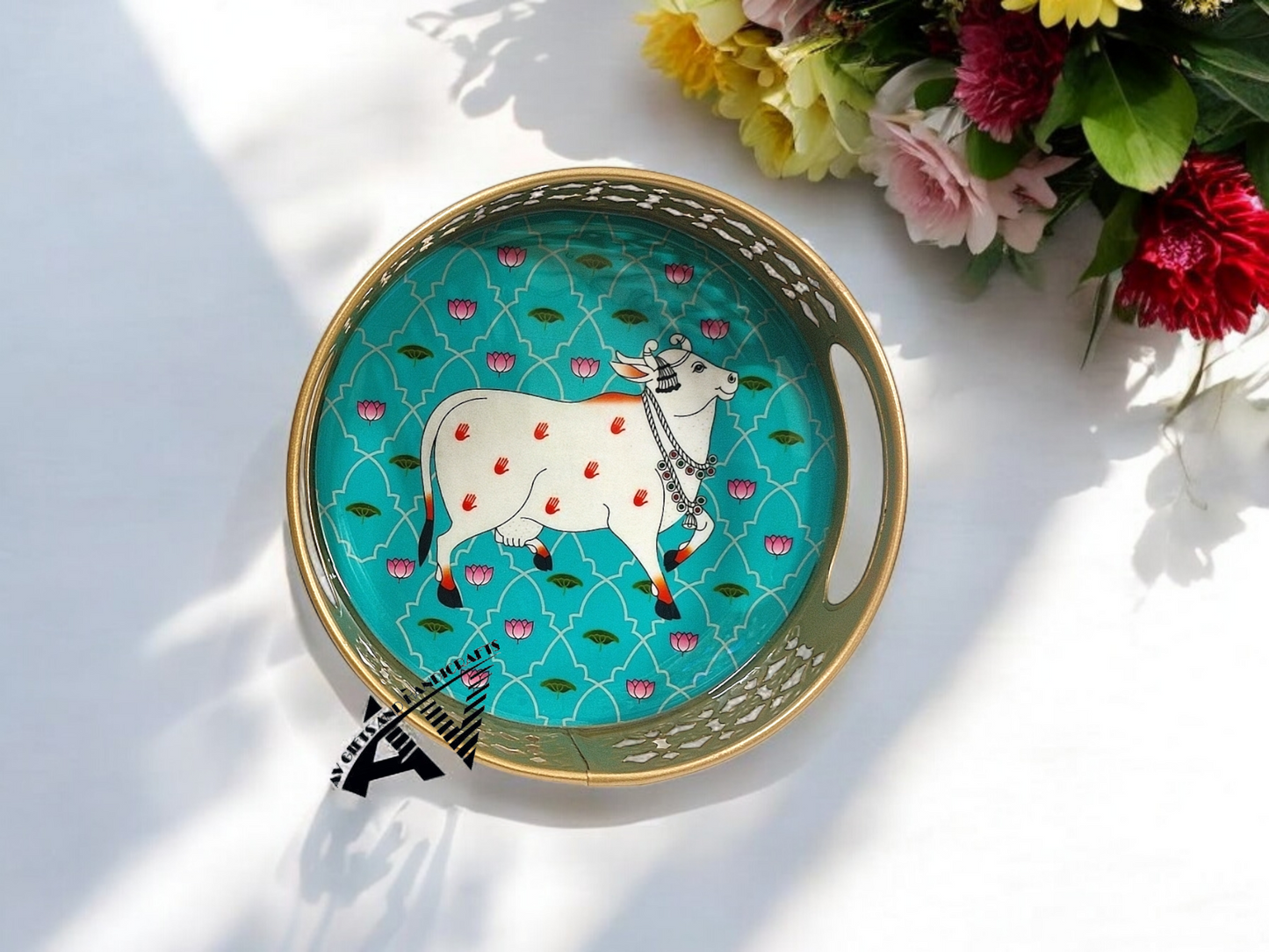 Pichwai Round Tray 6 Inch