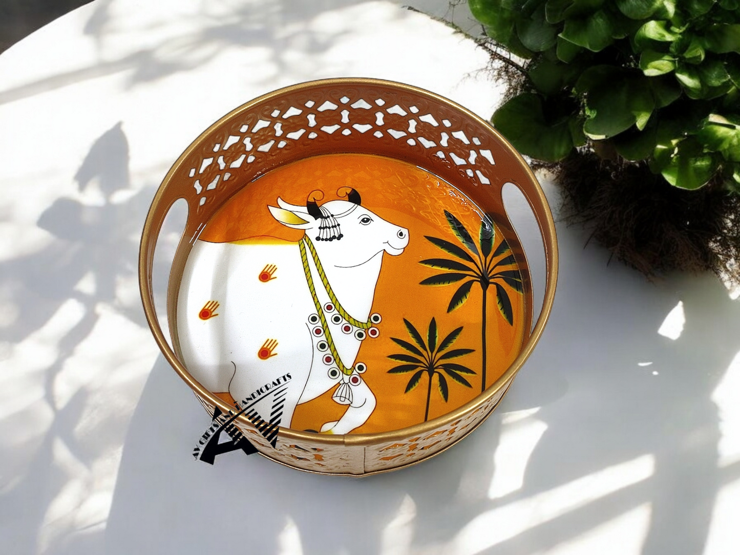 Pichwai Round Tray 6 Inch