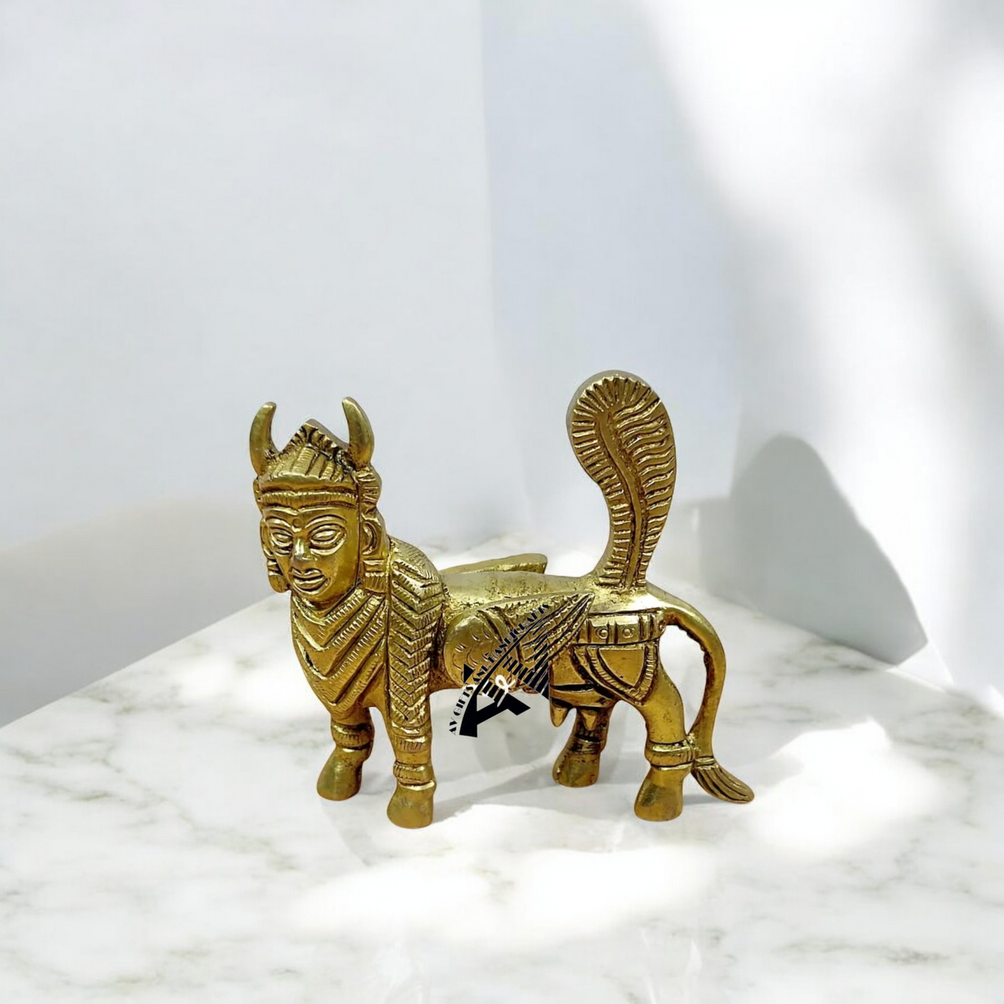 Brass Kamdhenu Idol (3" )