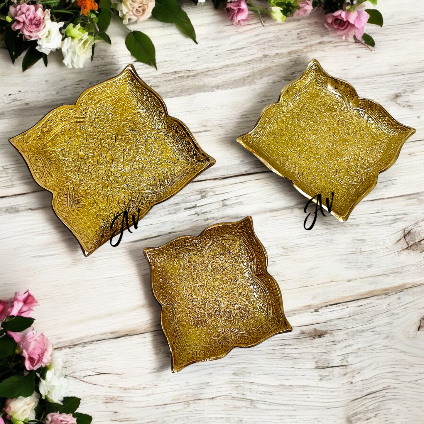 Brass Dry Fruit Plate Set