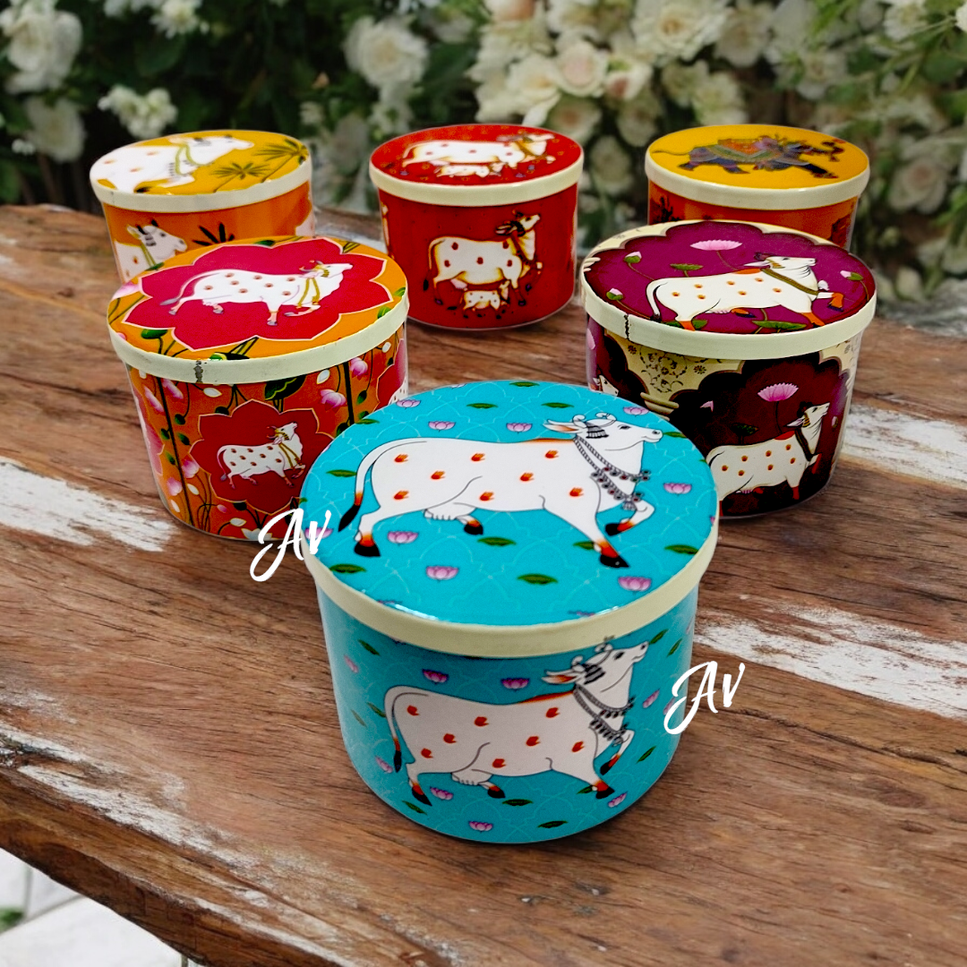 Enamel Work Pichwai Jar Without Knob