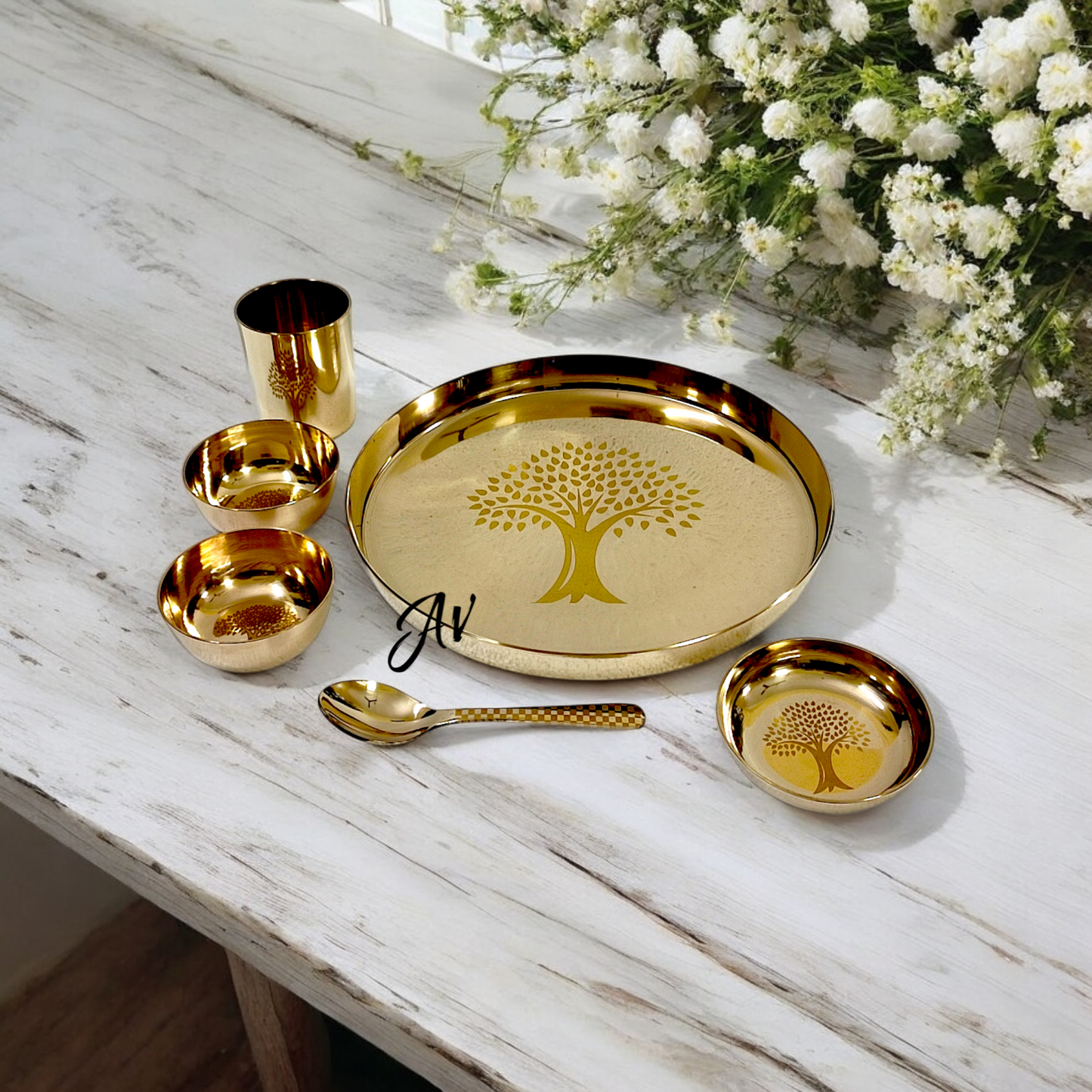 Bronze/Kansa Bhojan Thali Set