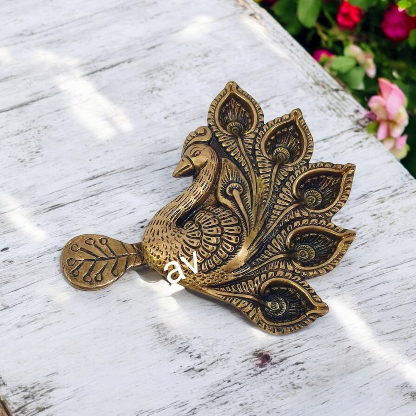 Brass Peacock Panch Aarti