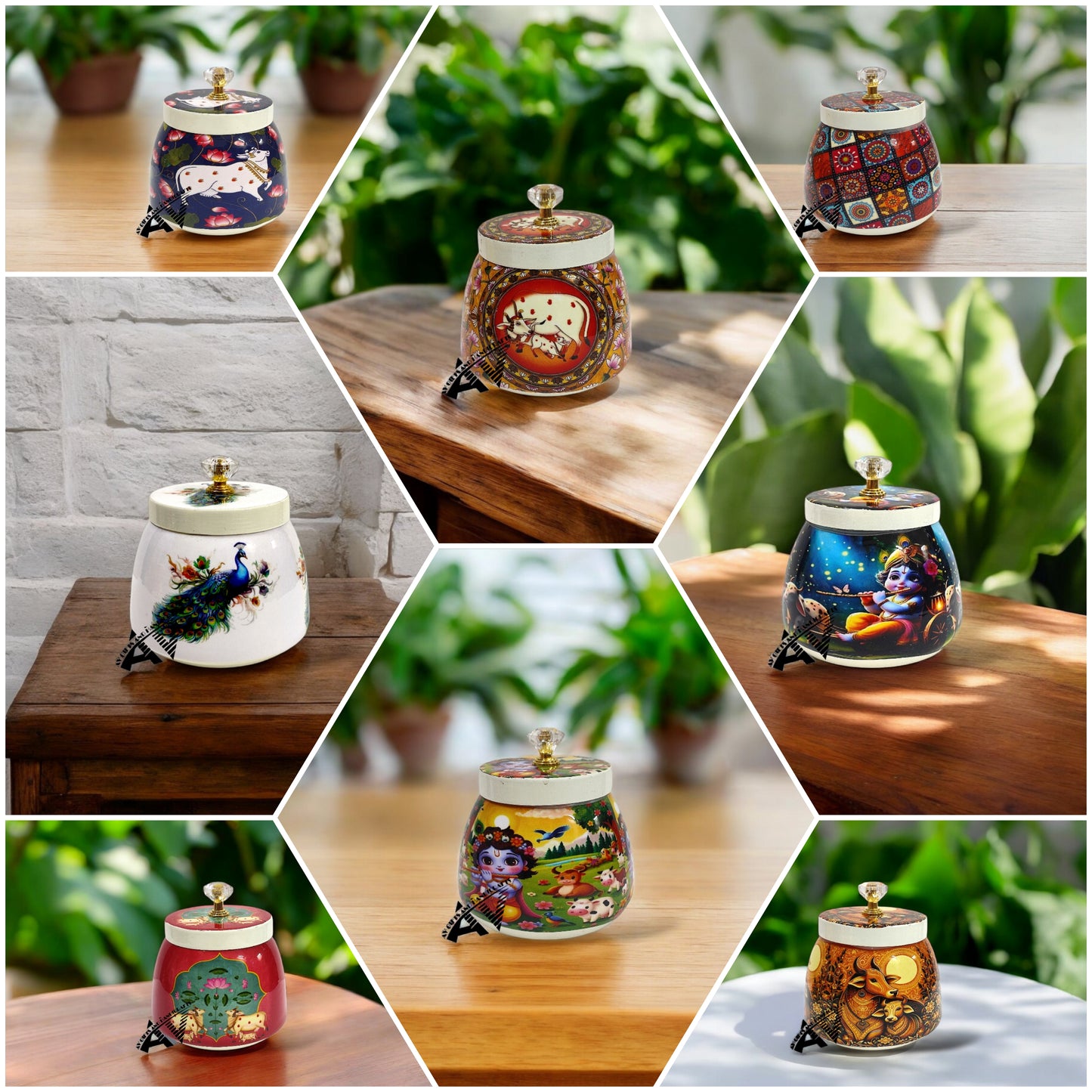 Enemal Work Pichwai Jars