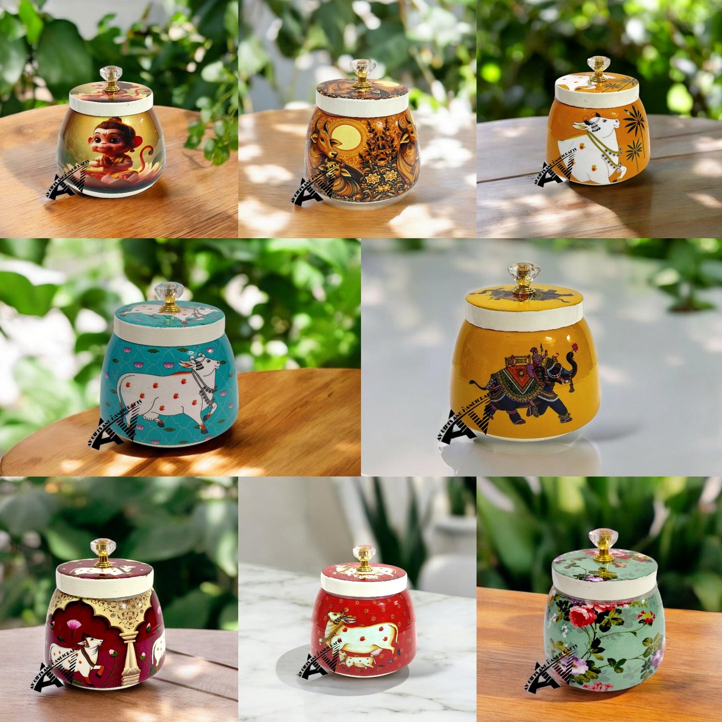 Enemal Work Pichwai Jars
