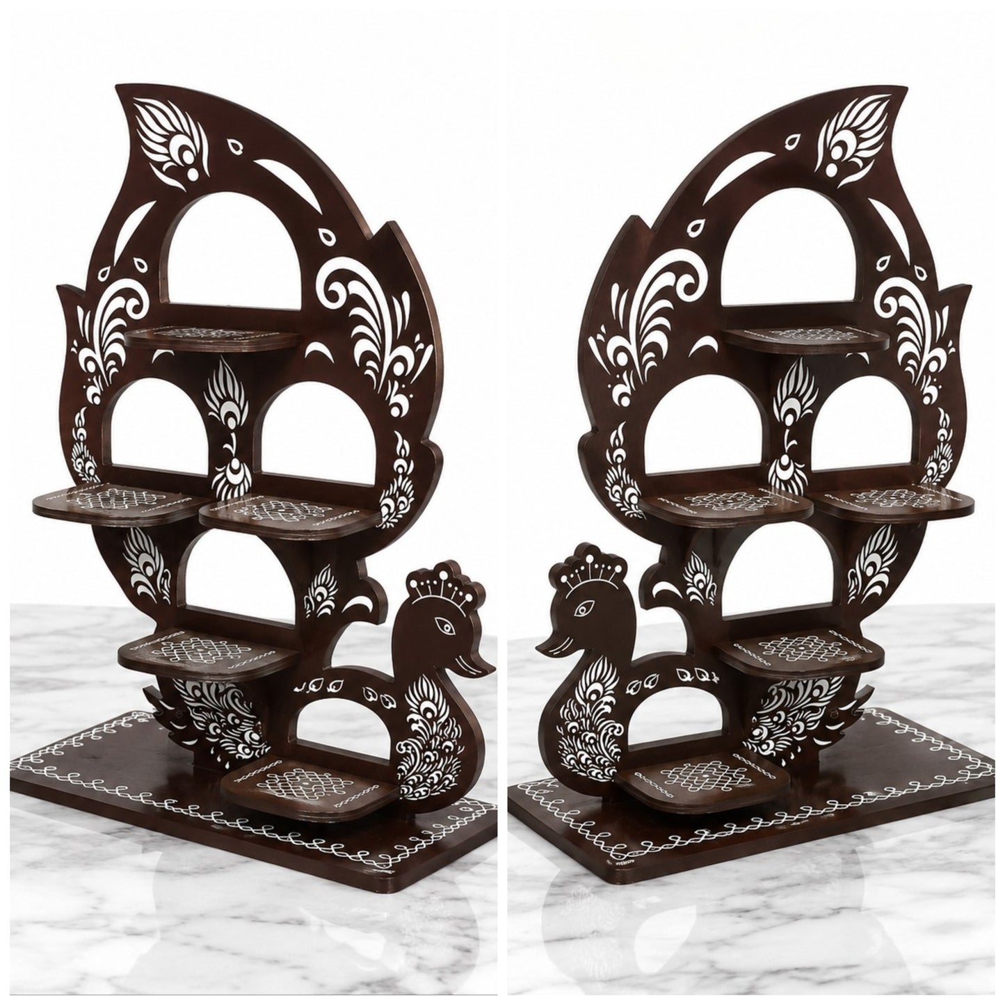 12" Peacock stand pair