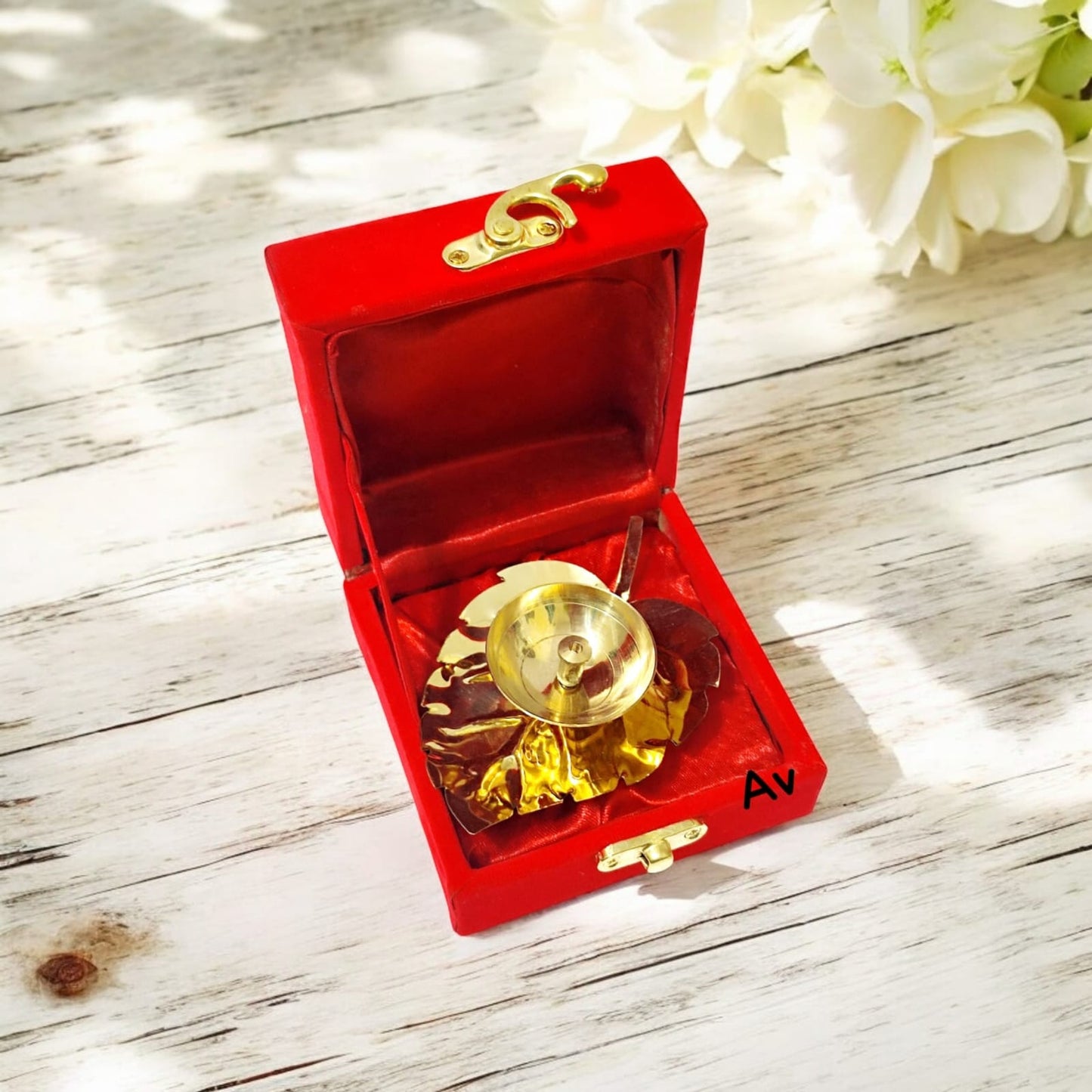 Brass Diyas With Velvet Box Packing (3 Inches)