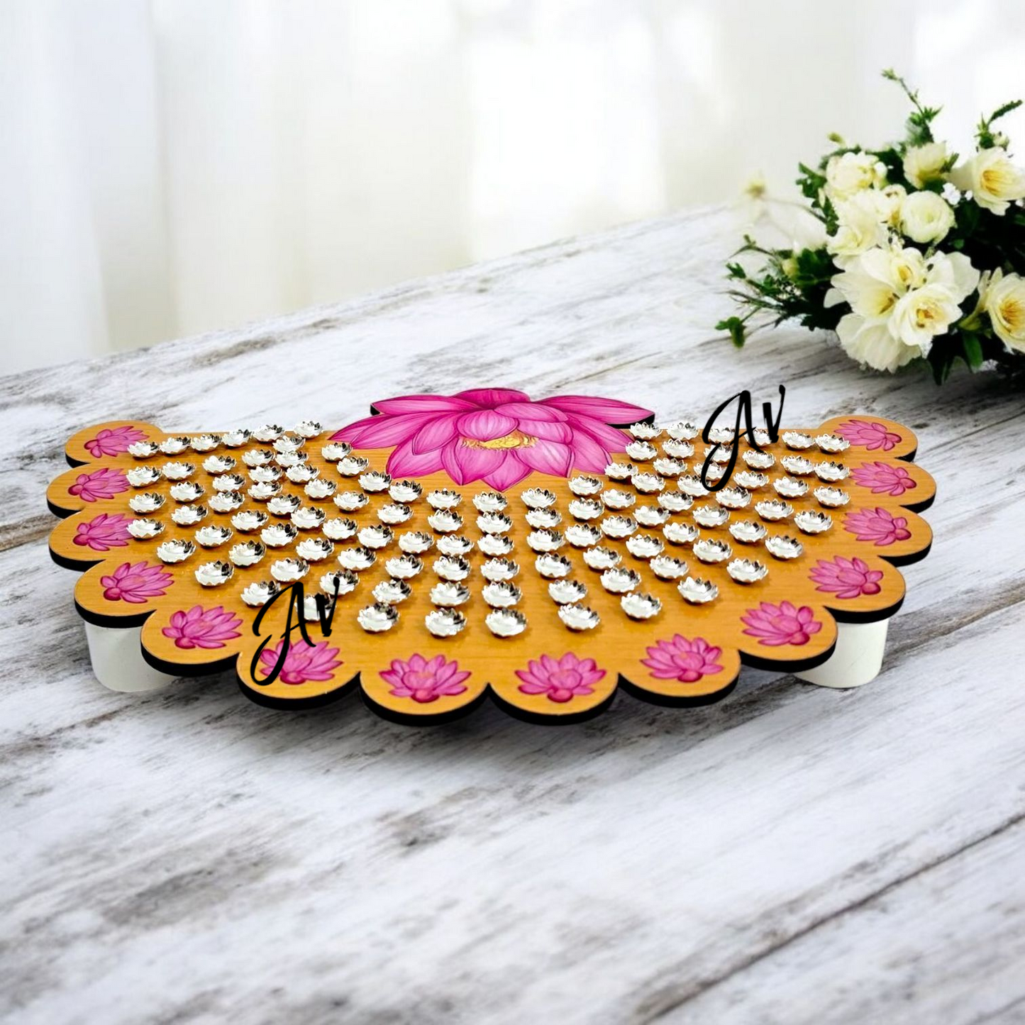 MDF 108 flowers Ashtotaram Stand with 108 Flowers