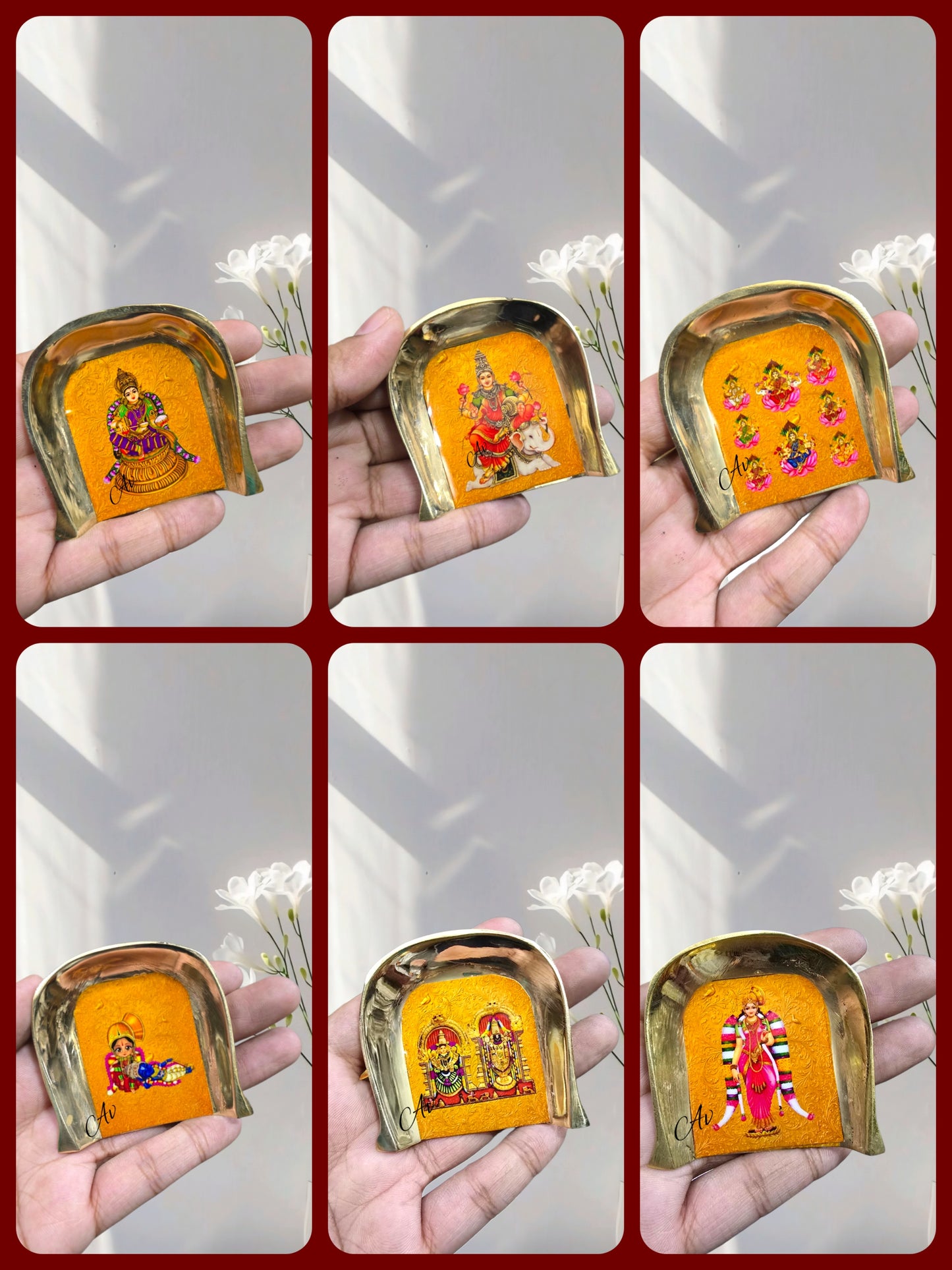 Brass Enamel Work Muram/Soop Set of 2