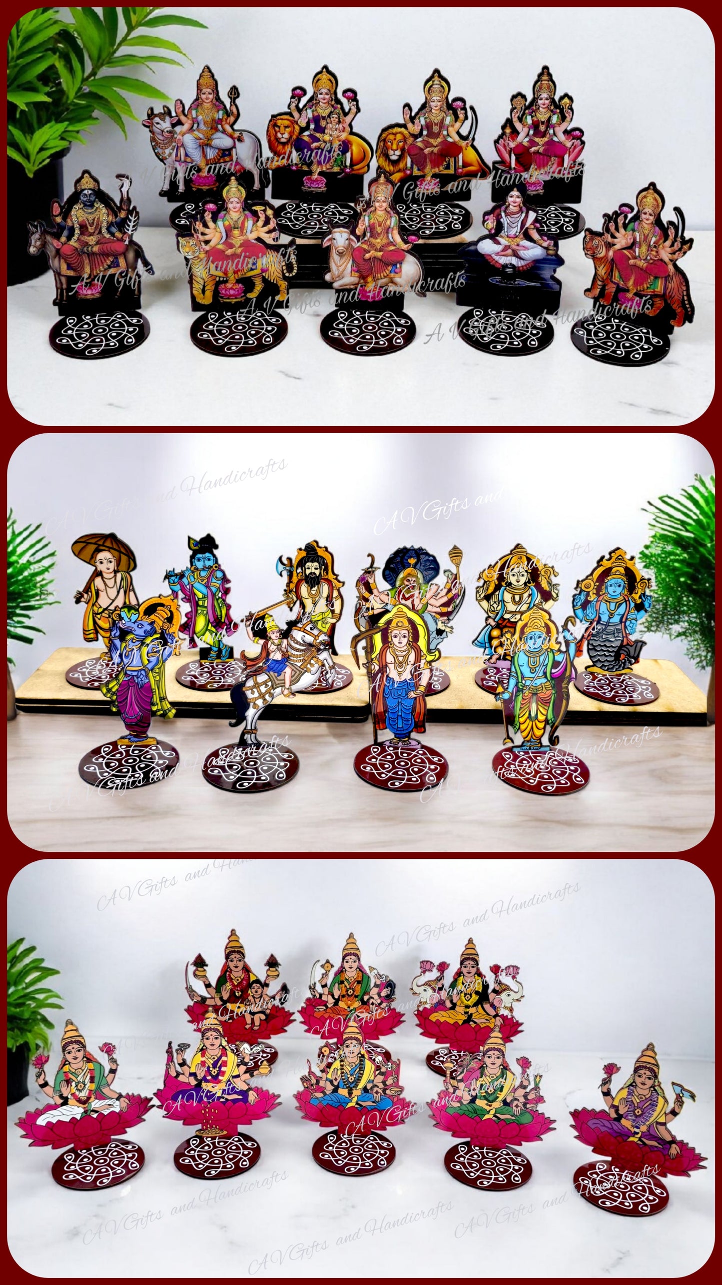 MDF Ashtalakshmi,Nav Durga,Dashavatar set