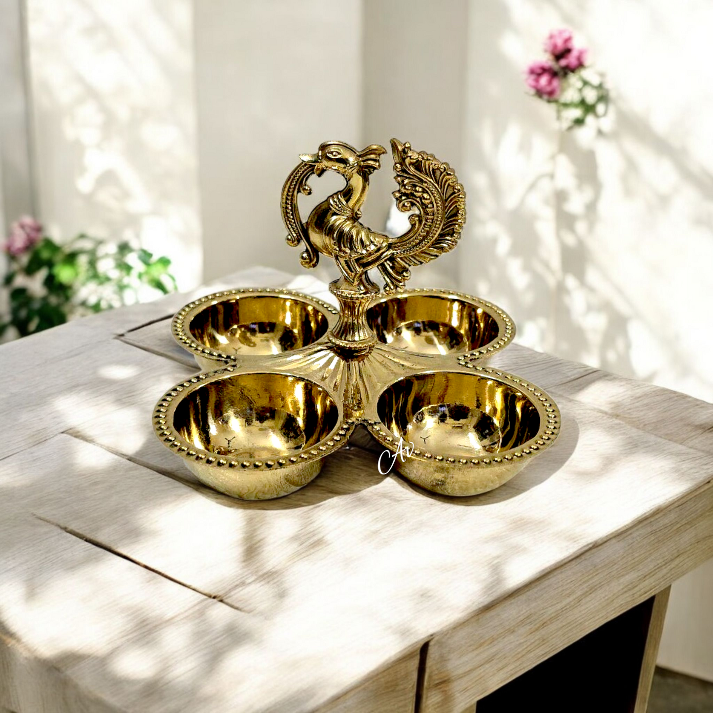 Brass Peacock Chokda