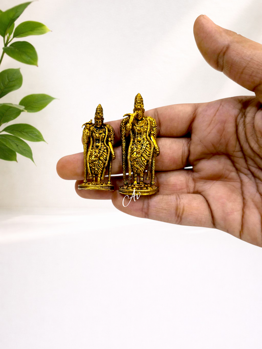 Brass Meenakshi Devi Idol | Handmade Wax Casting | Miniature Goddess Meenakshi Statue for Home Temple & Gifts