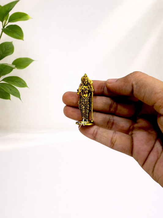 Brass Muthumalai Murugan Miniature Idol | Premium Wax Casting | Decorative & Pooja  Statue 1.75 inch