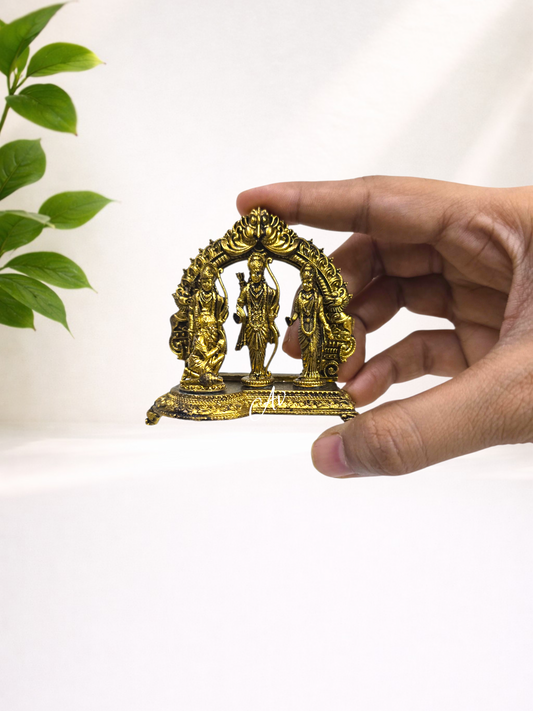 Brass Ram Darbar Miniature Idol 2.5 Inch Premium Wax Casting | Pooja & Home Décor Statue