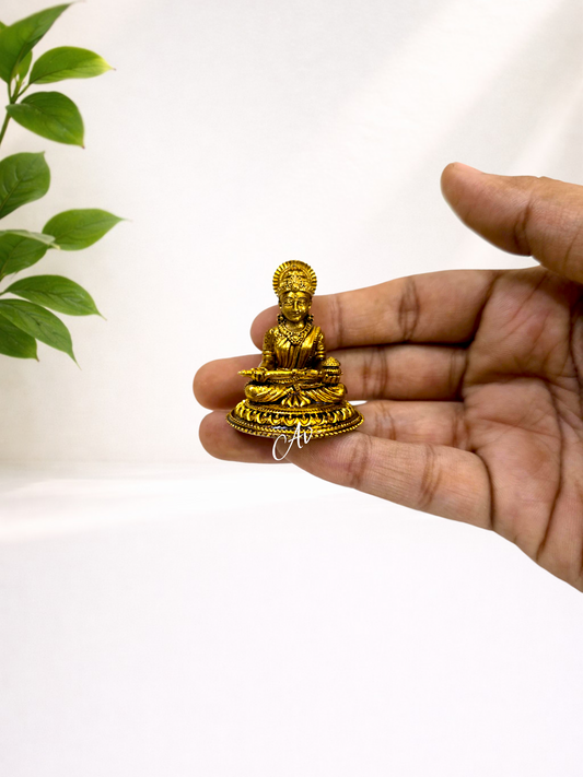Brass Annapurna Idol | Handmade Wax Casting | Miniature Goddess Annapurna Statue for Home Temple & Gifts