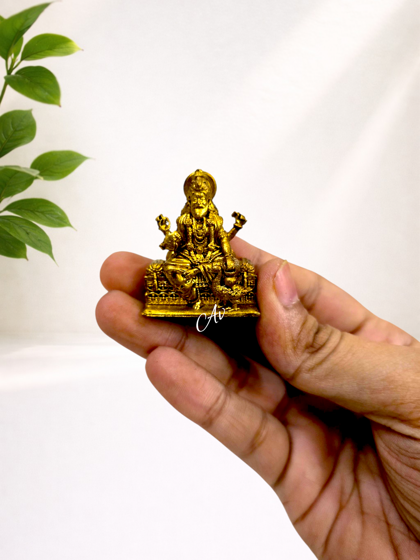 Brass Vishwakarma Idol - 1.5 Inch | Premium Wax Casting Brass Murti for Home Temple & Office