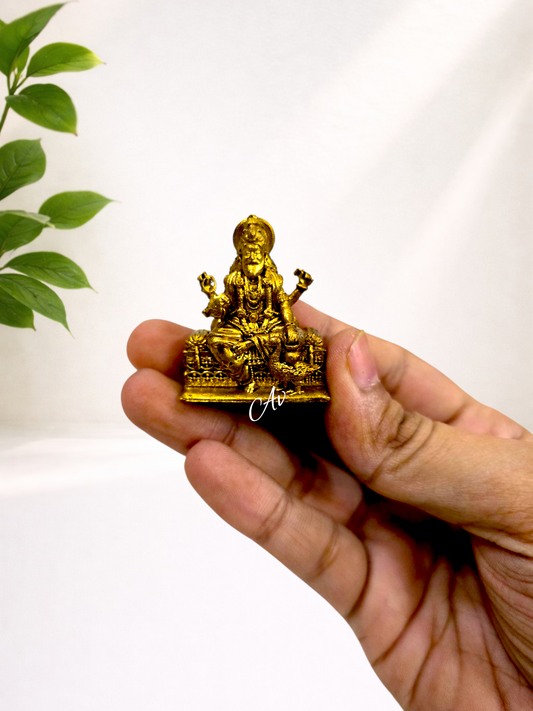 Brass Vishwakarma Idol - 1.5 Inch | Premium Wax Casting Brass Murti for Home Temple & Office