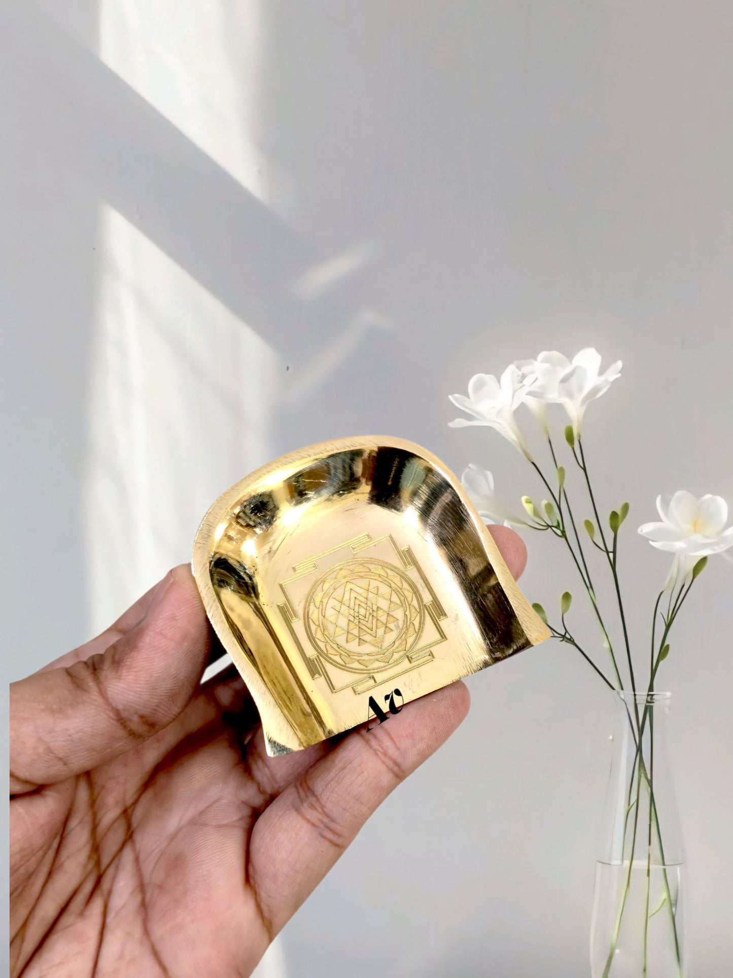 Brass Muram with Shri Yantra Laser Work Set of 2