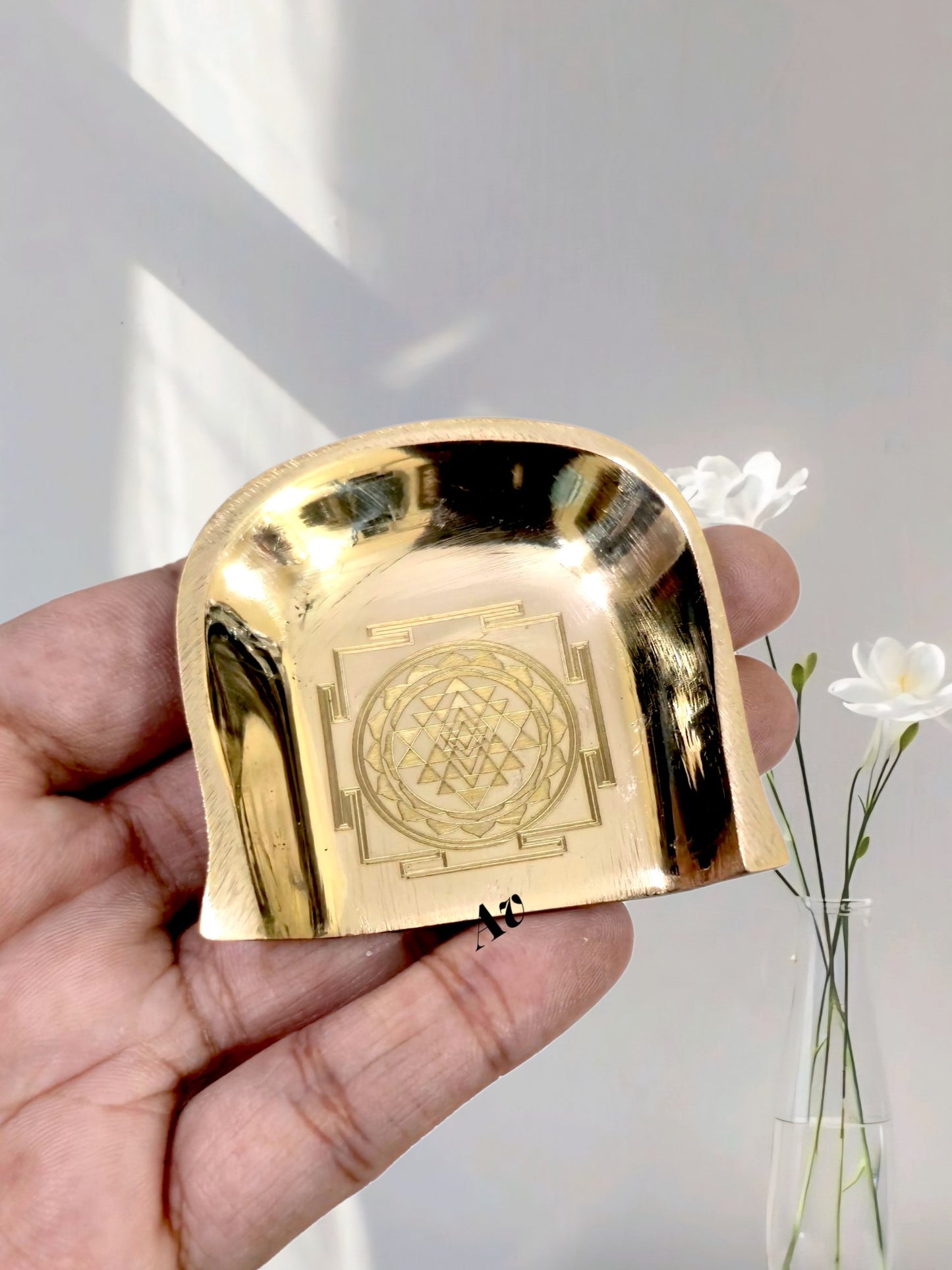Brass Muram with Shri Yantra Laser Work Set of 2