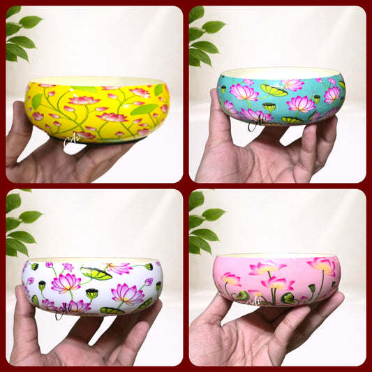 4 Inch Enamel Work Mini Urli / Serving Bowl – Pack of 4