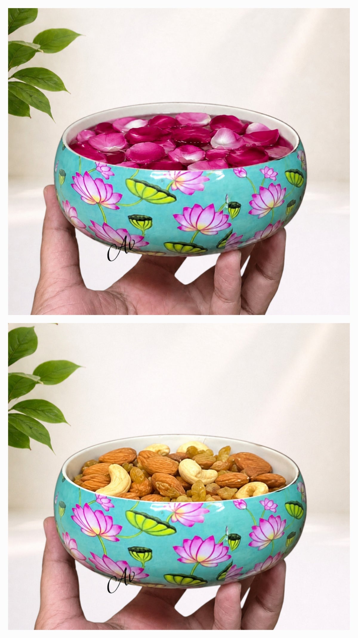 4 Inch Enamel Work Mini Urli / Serving Bowl – Pack of 4