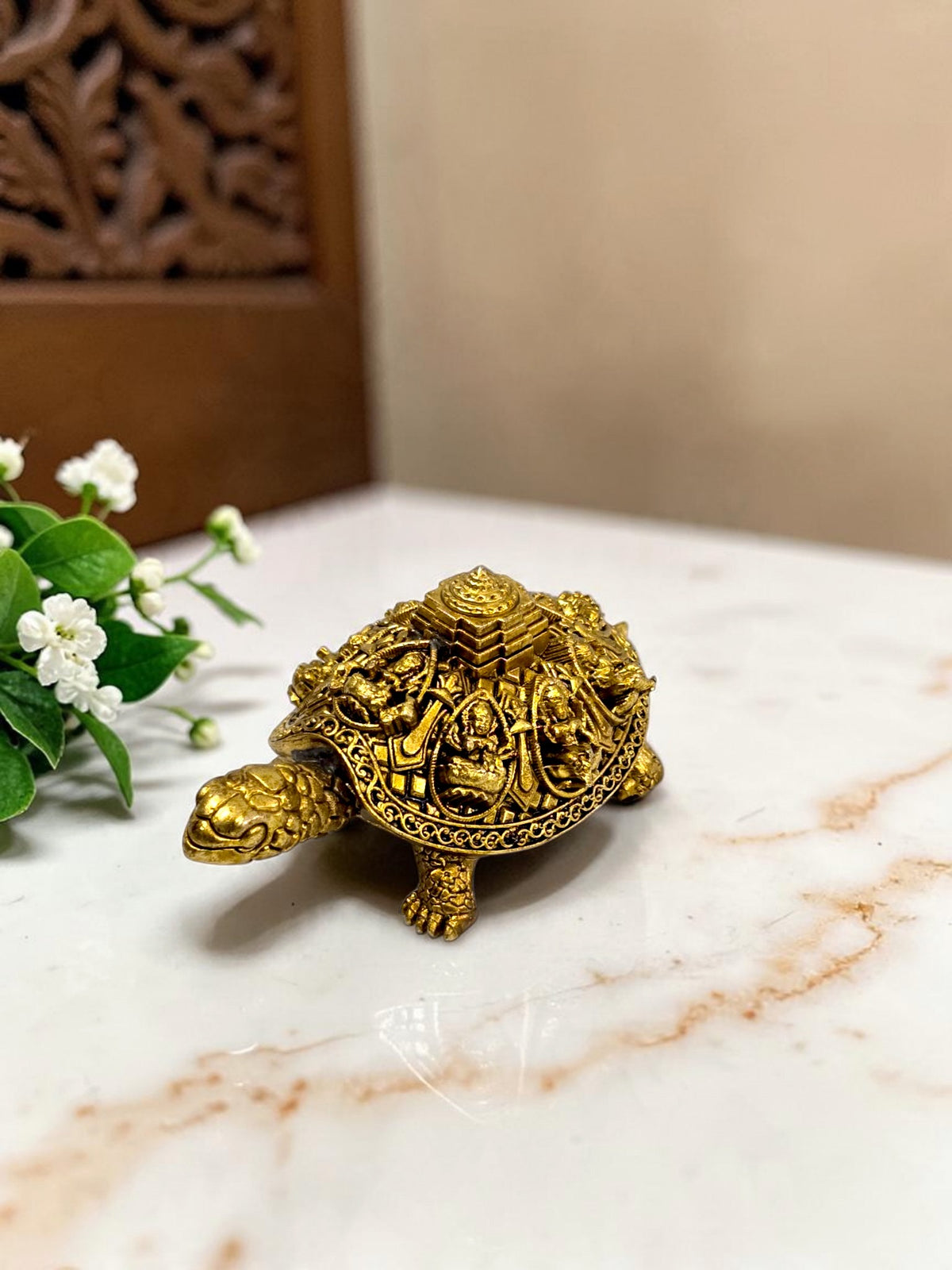 Ashtalakshmi Yantra Tortoise – Brass, 4 Inch
