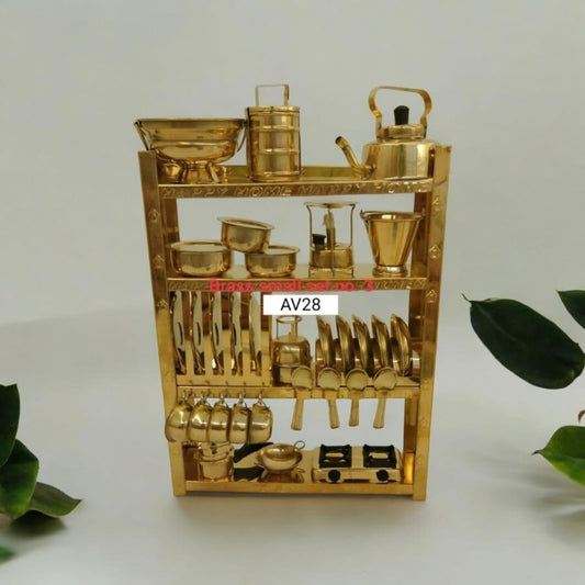 Brass Miniature Kitchen Set/Pretend Kitchen Toy Set/Miniature Kitchen Play Set AV 28