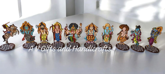 MDF Dashavatar Stand Set 4"